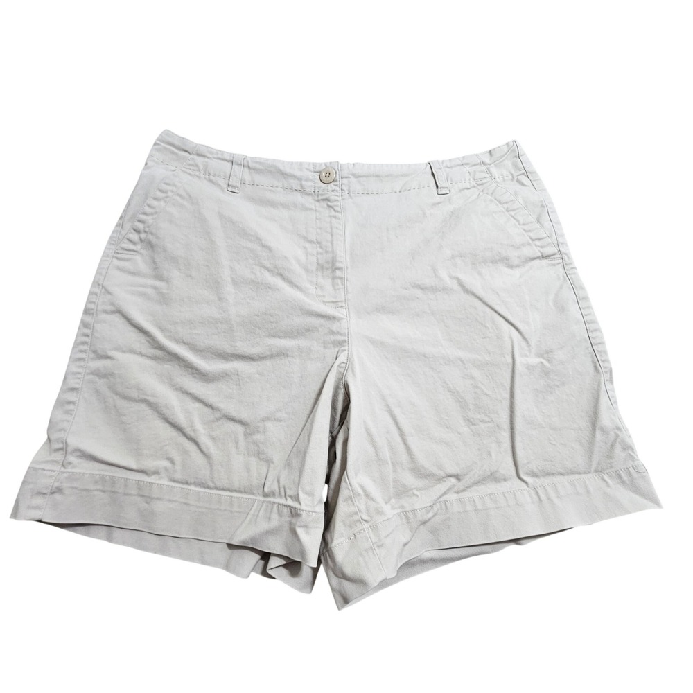 Talbots Shorts 14P Beige Stretch Cotton Chino Petites